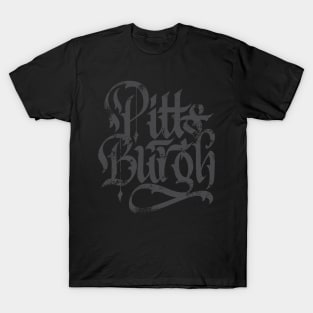 Pittsburgh Grunge Calligraphy Fan Art Design T-Shirt